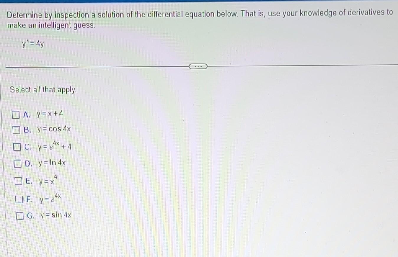 Solved Determine by inspection a solution of the | Chegg.com