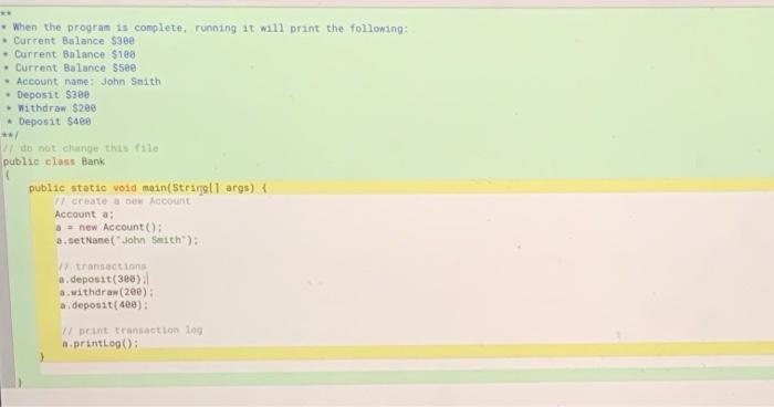 Solved BlueJ: Terminal Window - Bank Can only enter input | Chegg.com