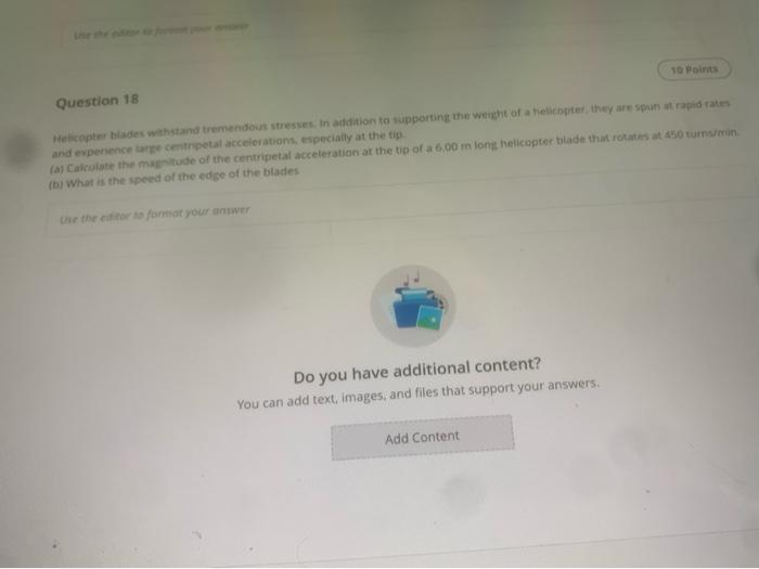 Solved 10 Points Question 18 Helicopter blades withstand