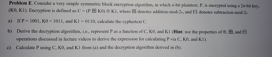 Problem E. Consider A Very Simple Symmetric Block | Chegg.com