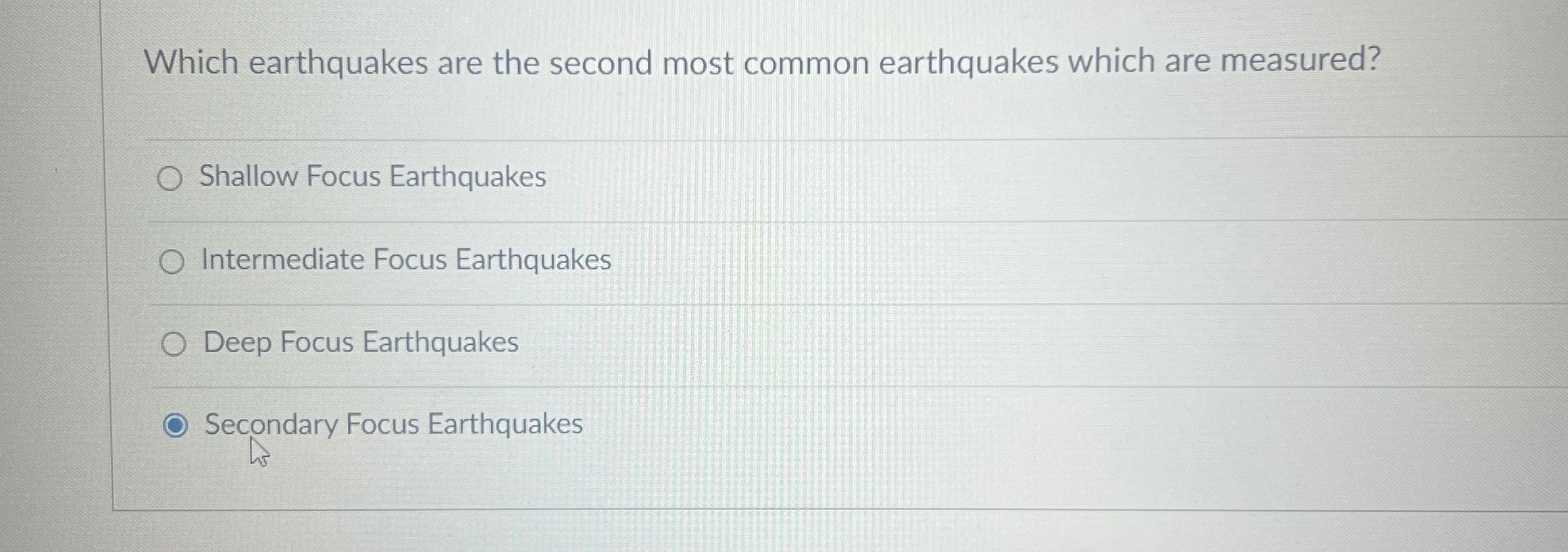 Solved Which earthquakes are the second most common | Chegg.com