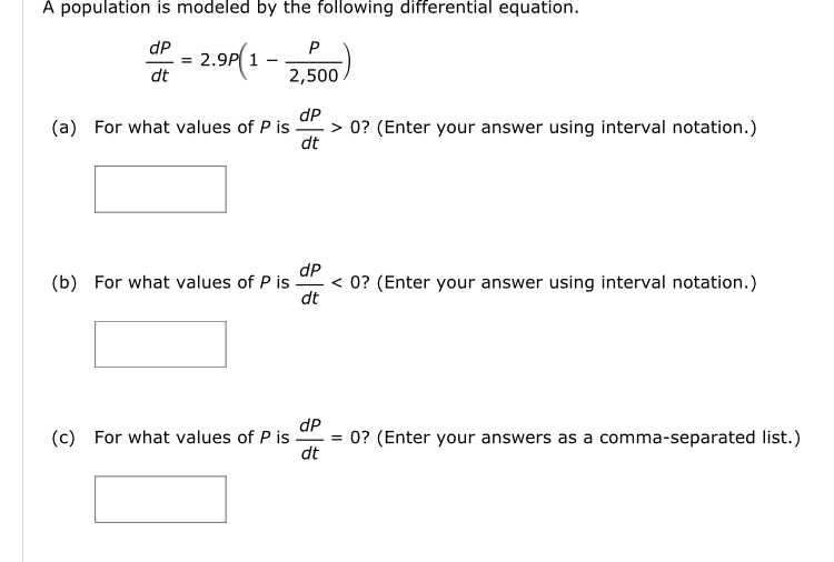 Solved A population is modeled by the following differential | Chegg.com