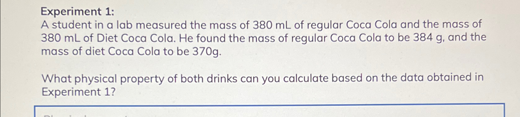 experiment 1 where did the extra mass come from