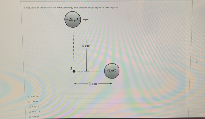 Solved What would be the electrostatic potential energy of | Chegg.com