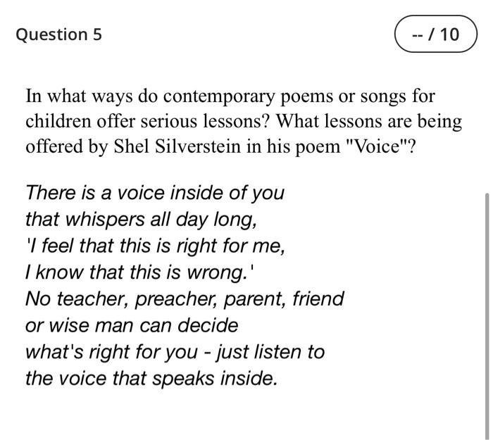 shel silverstein poems the voice