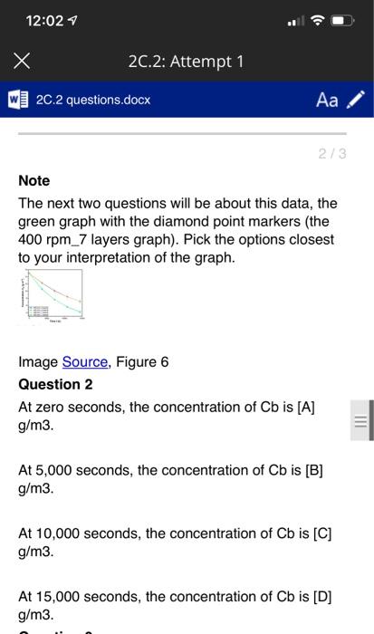 Solved 12:02 X Х 2C.2: Attempt 1 WI 2C.2 questions.docx Аа | Chegg.com