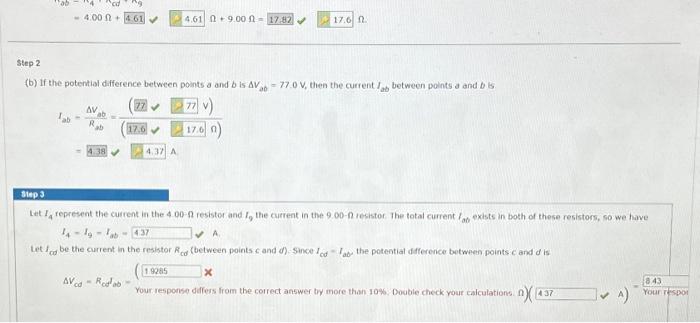 Solved Step 3 Ab Step 2 (b) If The Potential Difference | Chegg.com