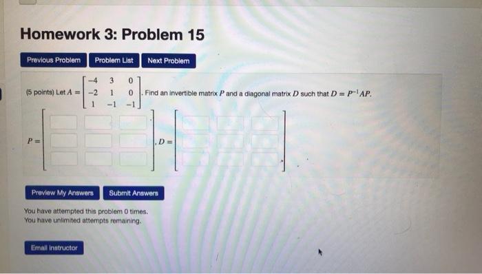 Solved Homework 3: Problem 15 Next Problem Previous Problem | Chegg.com