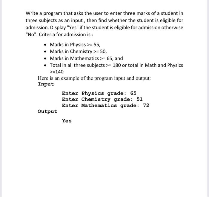 Solved Write a program that asks the user to enter three | Chegg.com