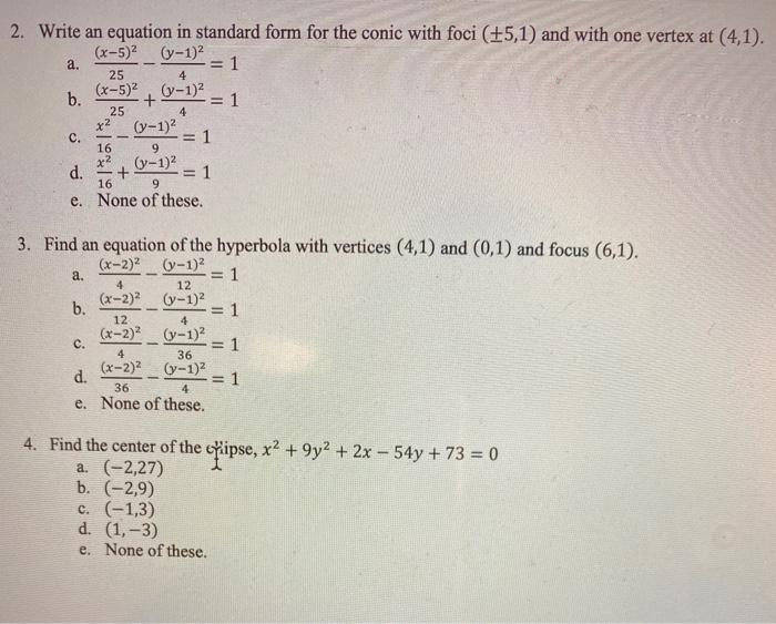 Solved A 1 2 Write An Equation In Standard Form For The Chegg Com