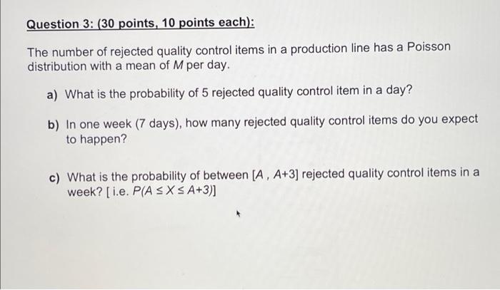 Solved Question 3: (30 points, 10 points each): The number | Chegg.com