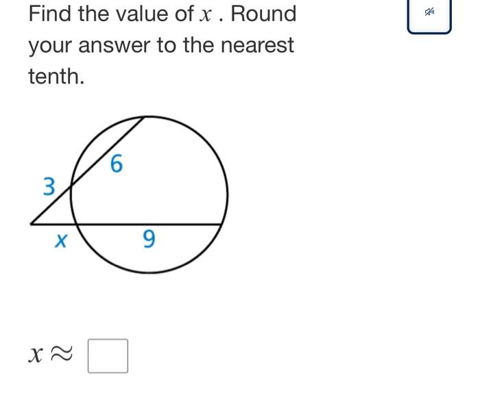 Solved Find The Value Of X. Round Your Answer To The Nearest | Chegg.com