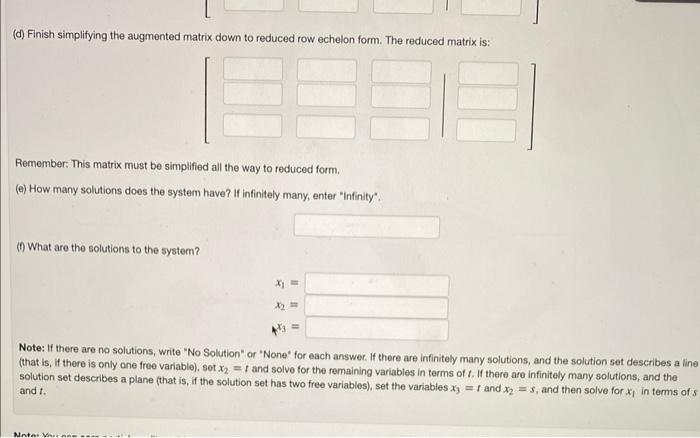 Solved ( 1 point) Solve the following system using augmented | Chegg.com