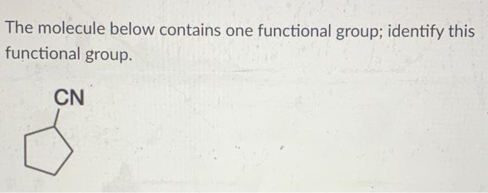 Solved The Molecule Below Contains One Functional Group; | Chegg.com