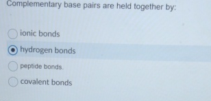 Complementary Base In Math Solved Complementary base pairs are held together by:ionic | Chegg.com