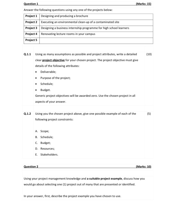 Solved Question 1 (Marks: 15) Answer the following questions | Chegg.com