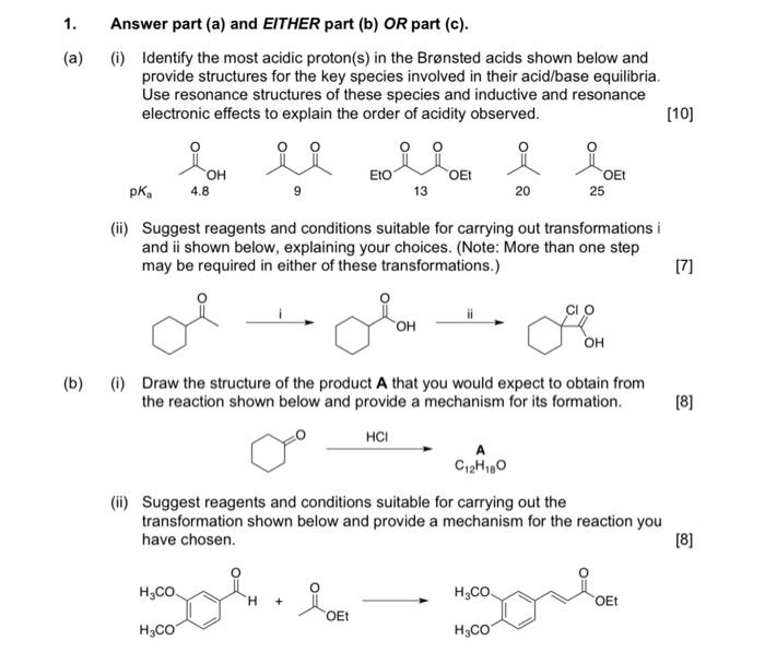 Solved Answer part (a) and EITHER part (b) OR part (c). (i) | Chegg.com