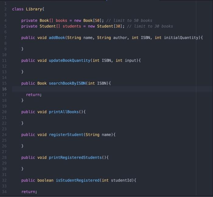 Solved 2. class Library{ 3 private Book [] books = new Book | Chegg.com