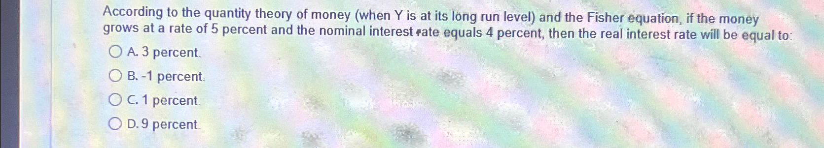 Solved According to the quantity theory of money (when Y ﻿is | Chegg.com