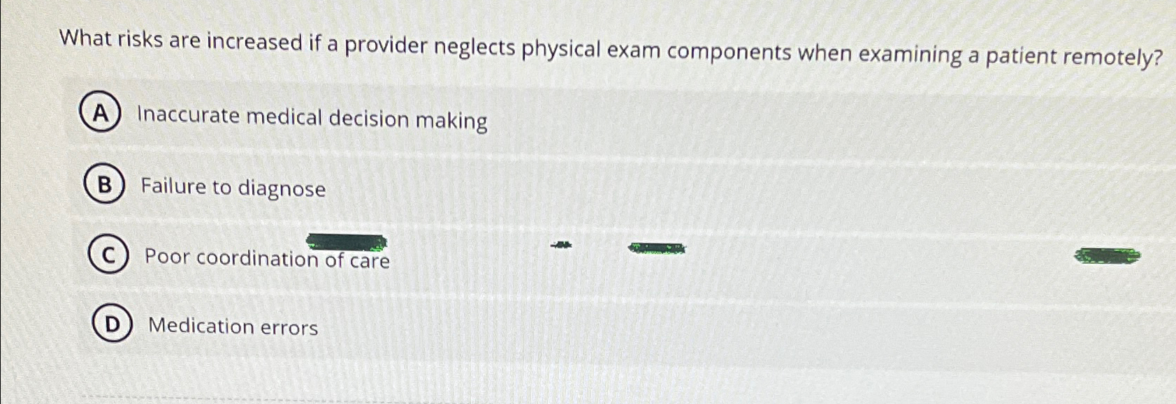 Solved What risks are increased if a provider neglects