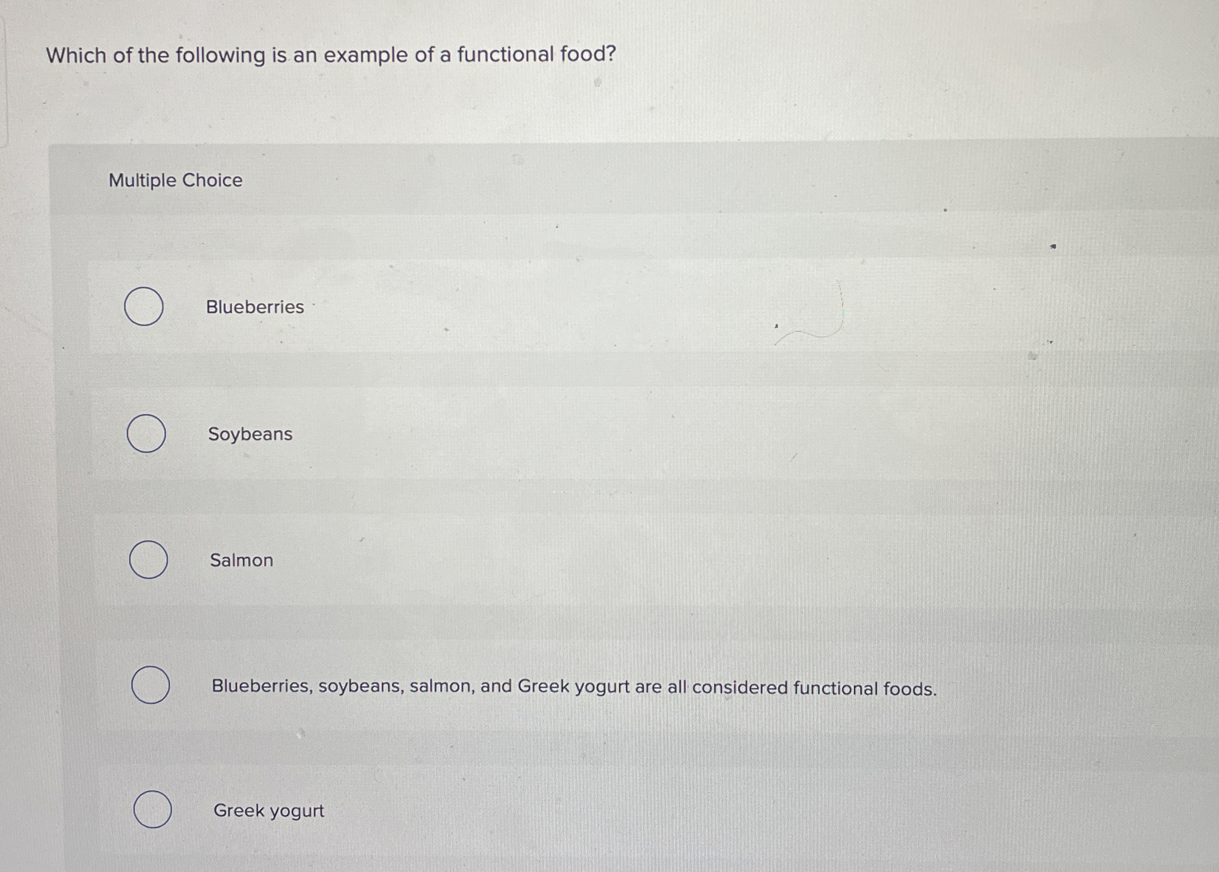 Solved Which of the following is an example of a functional | Chegg.com