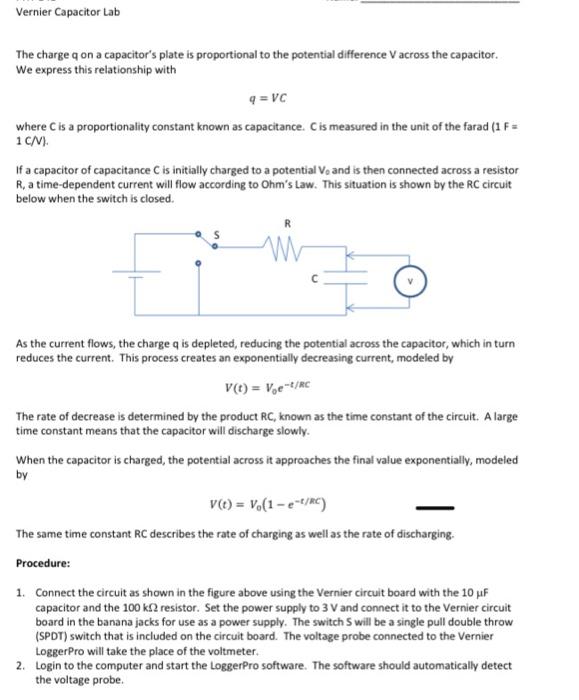 solved-vernier-capacitor-lab-the-charge-q-on-a-capacitor-s-chegg