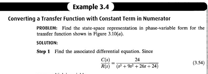 Transfer Function Formula Example Solved Example 3.4Converting a Transfer Function with | Chegg.com
