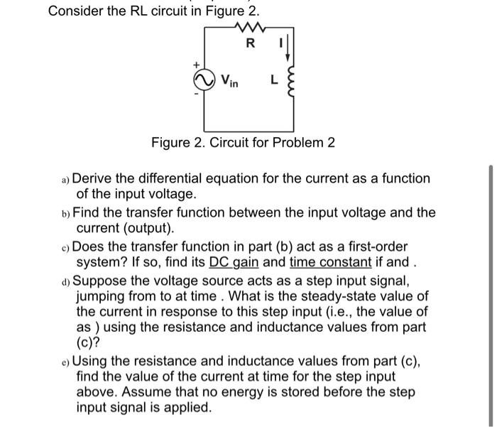 Solved Consider the RL circuit in Figure 2. Figure 2. | Chegg.com