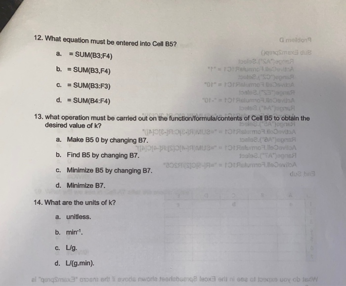 Solved Problem C chemical reaction A B is carried out in a | Chegg.com