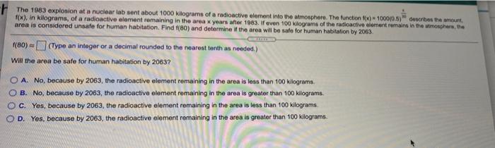 Solved - The 1983 explosion at a nuclear tab sont about 1000 | Chegg.com