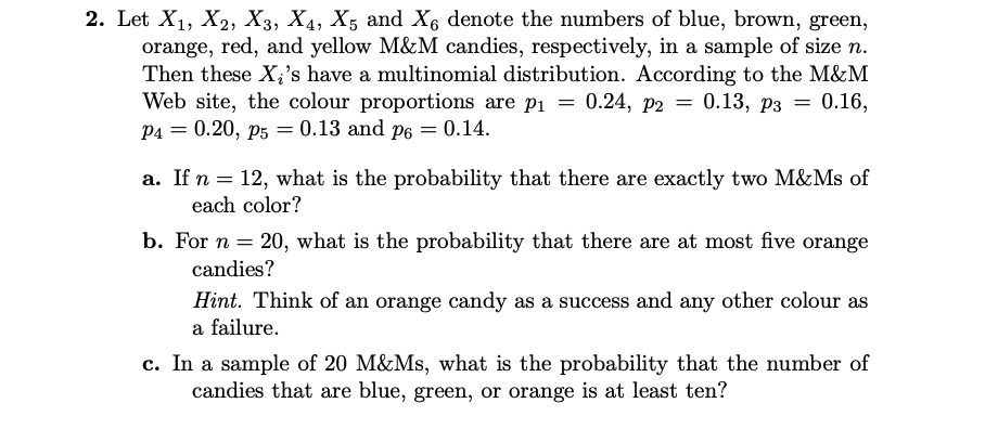 Let X1 X2 X3 X4 X5 ﻿and X6 ﻿denote The Numbers Of