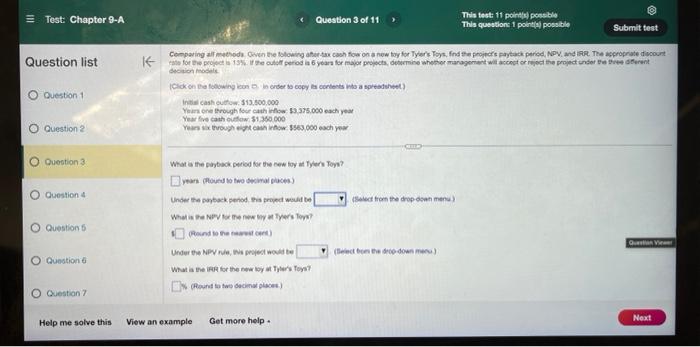 Solved ≡ Test: Chapter 9-A Question 7 Help me solve this | Chegg.com