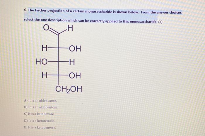 Solved 7 The Ring Forms Of Two Monosaccharides Are Shown