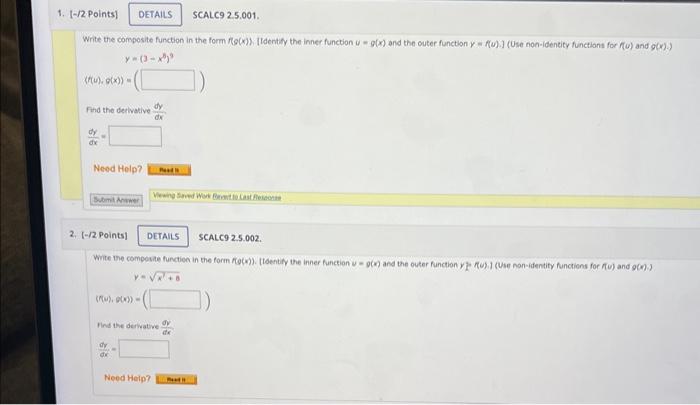 Solved Write the composite function in the form fg(x)). | Chegg.com