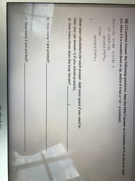 Solved Q2. (12 points) Answer the following questions. Give | Chegg.com
