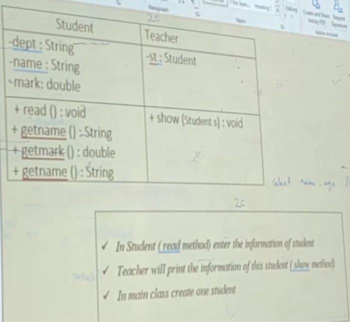Solved Student dest: String marco + read (void getrame | Chegg.com