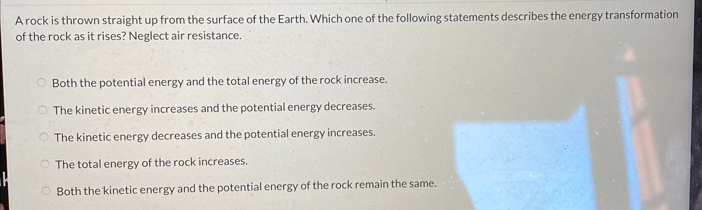 Solved A rock is thrown straight up from the surface of the | Chegg.com