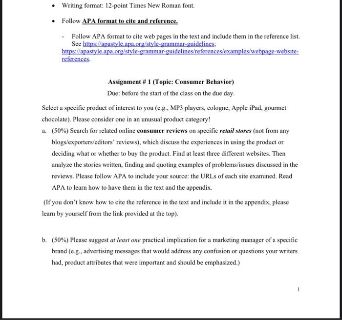 Solved - Writing format: 12-point Times New Roman font. - | Chegg.com