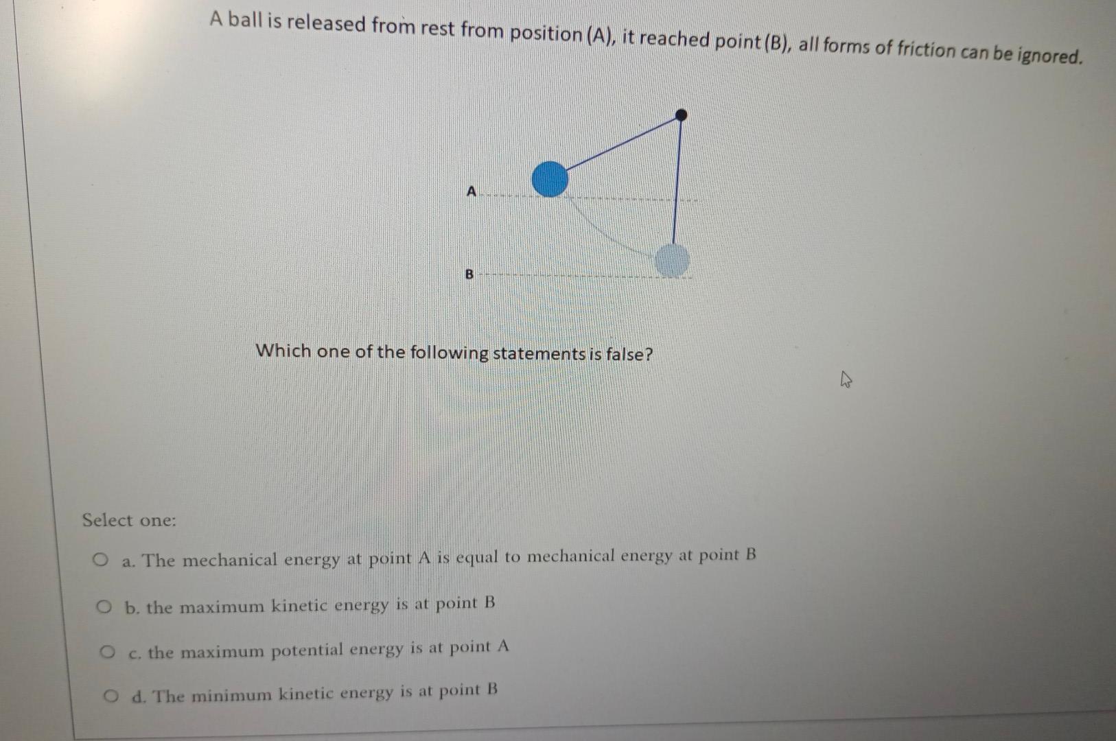 Solved A Ball Is Released From Rest From Position (A), It | Chegg.com