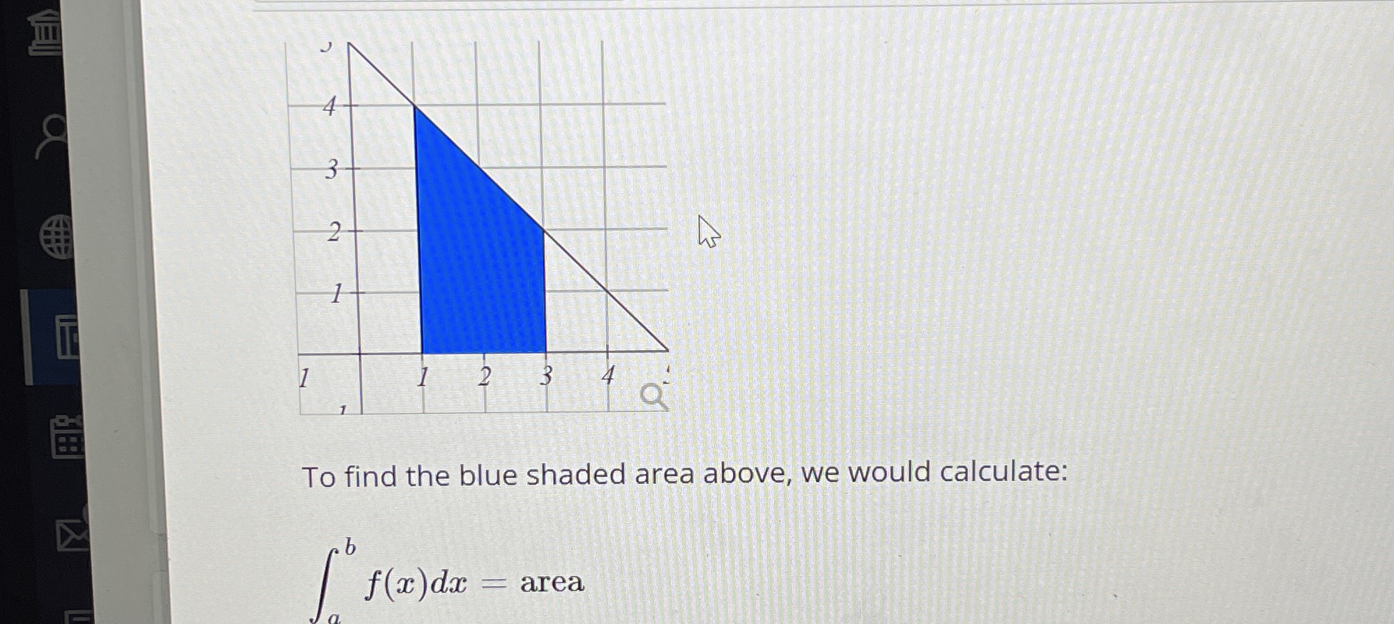 Solved To find the blue shaded area above, we would | Chegg.com