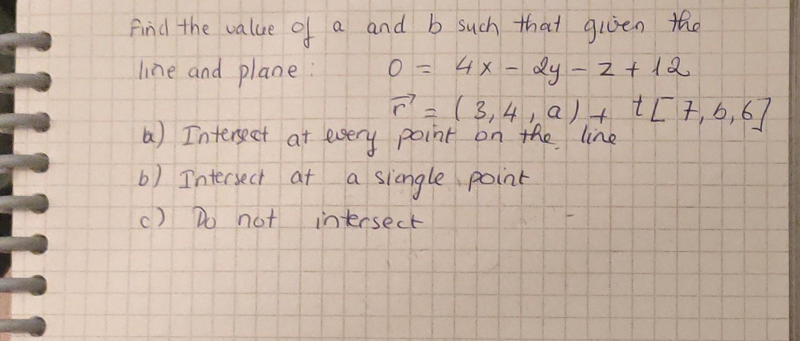 Solved Find The Value Of A And B Such That Given The Line | Chegg.com