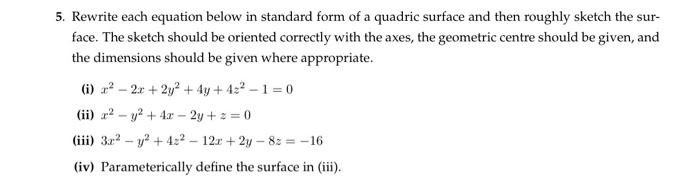 Solved 5. Rewrite each equation below in standard form of a | Chegg.com