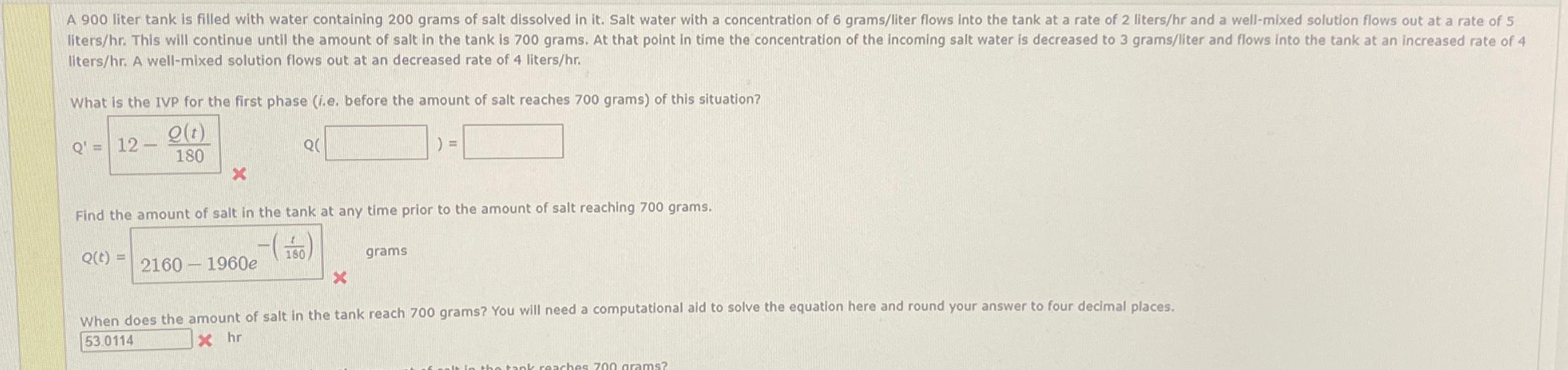 Solved Iiters/hr. ﻿A wellmixed solution flows out at an