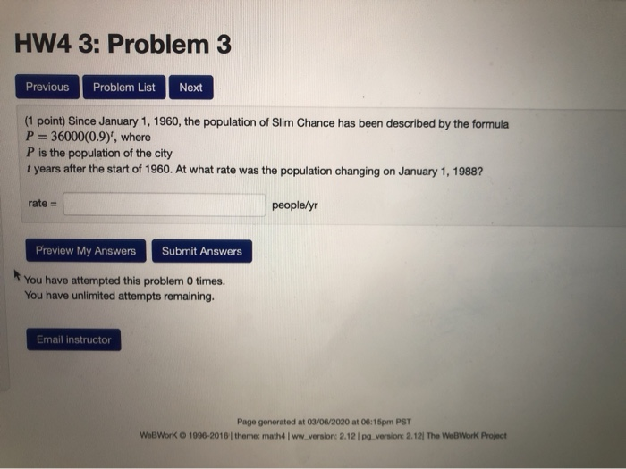 Solved HW4 3: Problem 3 Previous Problem List Next (1 point) | Chegg.com