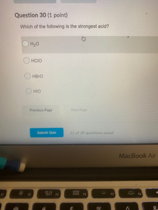 Solved Question 30 (1 point) Which of the following is the | Chegg.com