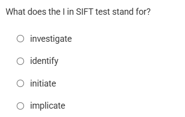 Solved What does the I in SIFT test stand | Chegg.com