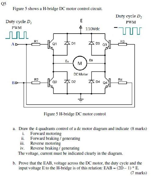 Solved Figure 5 shows a Hbridge DC motor control circuit.