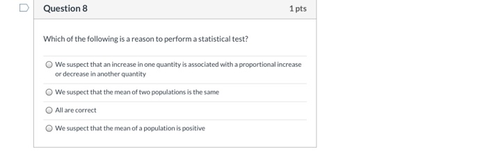 Solved Question 8 1 pts Which of the following is a reason | Chegg.com