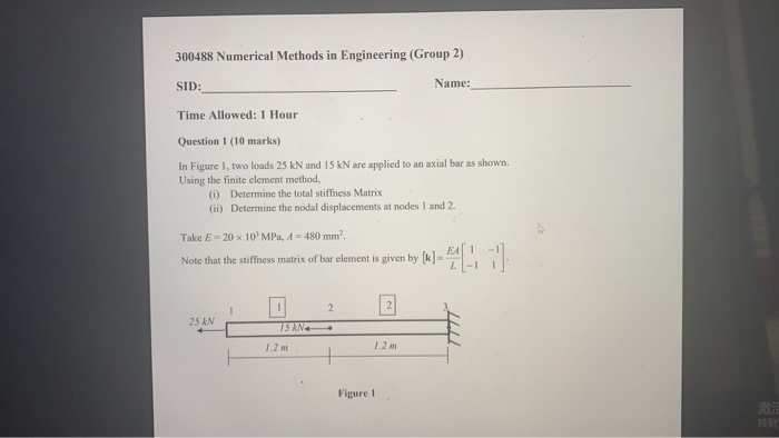 Solved 300488 Numerical Methods in Engineering (Group 2) | Chegg.com