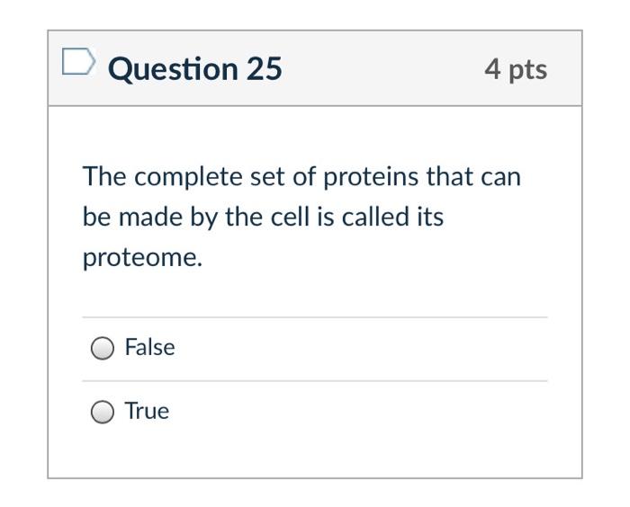 Solved Question 25 4 pts The complete set of proteins that | Chegg.com